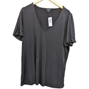 NWT Torrid Blouse V Neck Flutter Sleeve Top Goth Whimsygoth Career Plus Size 1X